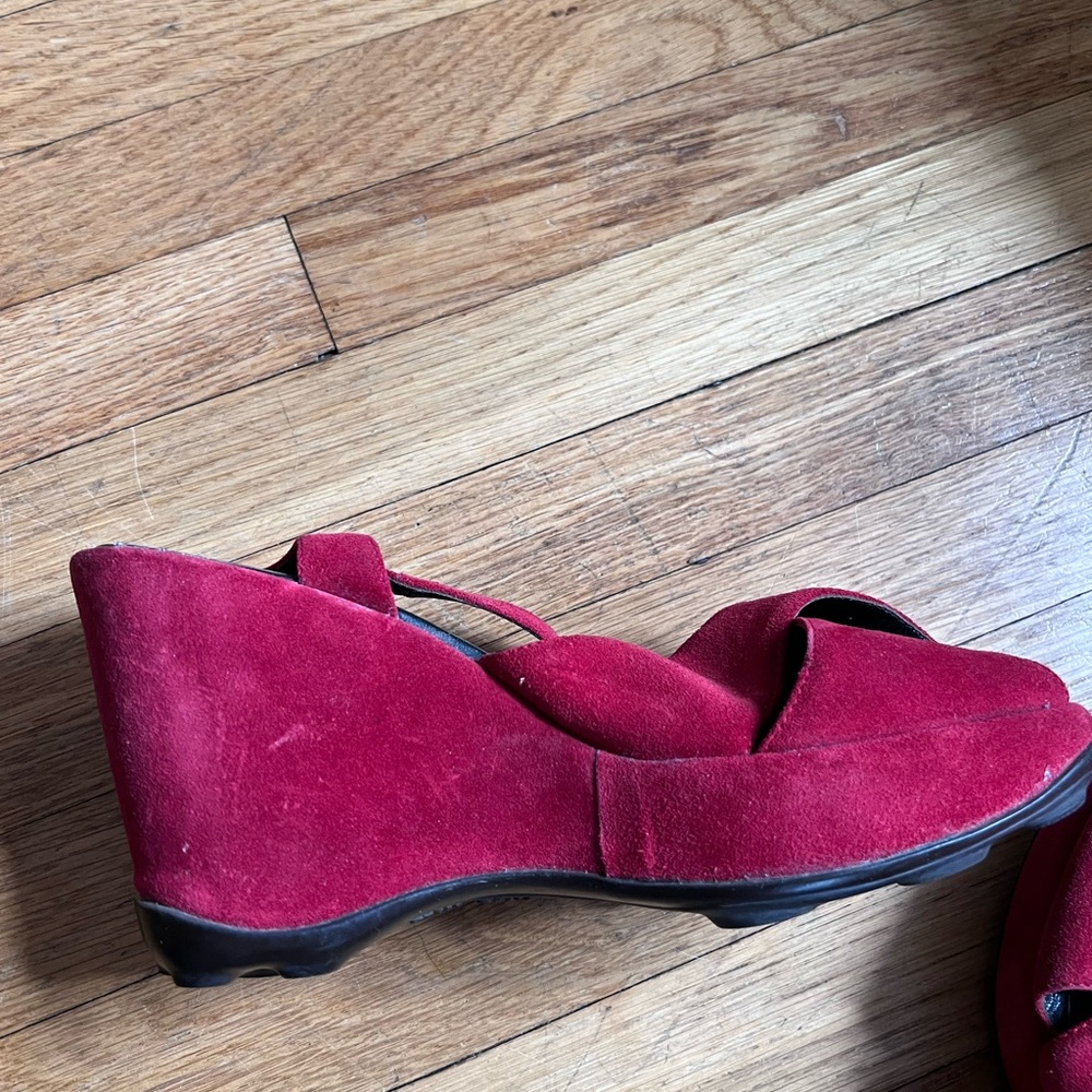 Miu Miu Red Suede Platforms Comfy! - image 5